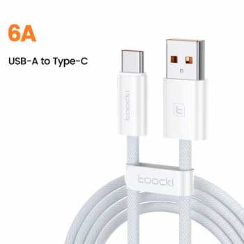 Gambar produk Toocki Kabel Data USB Type C Fast Charging Braided 6A 66W 1M - TXCAC-YG02