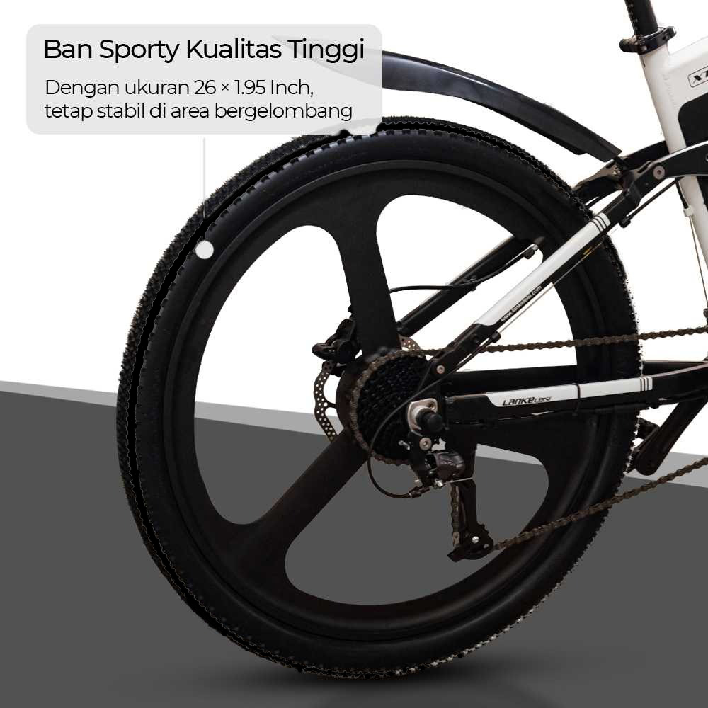 Gambar produk Lankeleisi Sepeda Listrik Lipat Folding Bike Sports Version 48V 10Ah - XT750