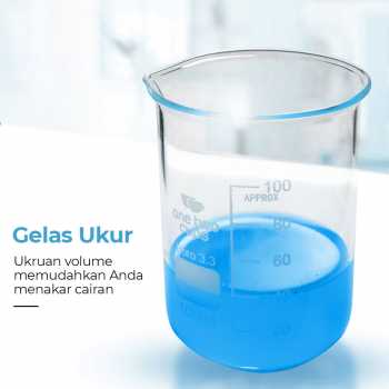 Gambar produk One Two Cups Gelas Ukur Lab Kimia Multifungsi Borosilicate Glass 100ml - GG-17