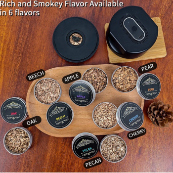 Gambar produk WOODER Alat Pengasap Electric Whisky Cocktail Smoker Kit Natural Wood - KZ-31