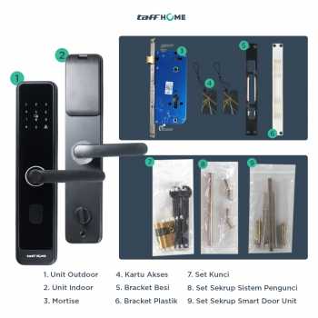 TaffHOME Smart Door Lock Password Bluetooth Card TTLock - S203 Gambar produk TaffHOME Smart Door Lock Password Bluetooth Card TTLock - S203