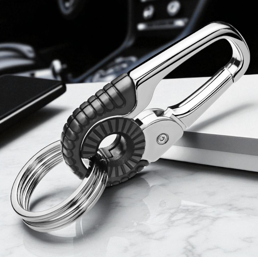 Gambar produk Dalaful Gantungan Kunci Mobil Double Ring Zinc Alloy Keychain - 9008L