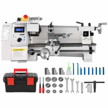 Gambar produk VEVOR Mesin Bubut Mini Lathe Beads Woodworking 2250RPM 350mm 600W - MX-8x14