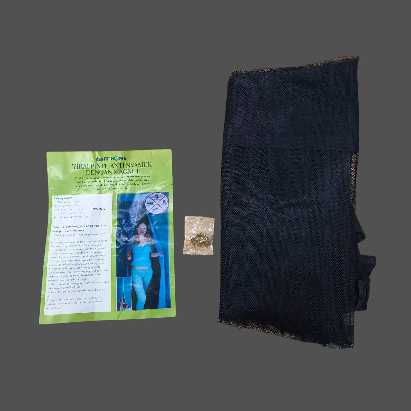 Gambar produk TaffHOME Tirai Pintu Anti Nyamuk Kelambu Magnetic Door 90x210cm - CNY-121