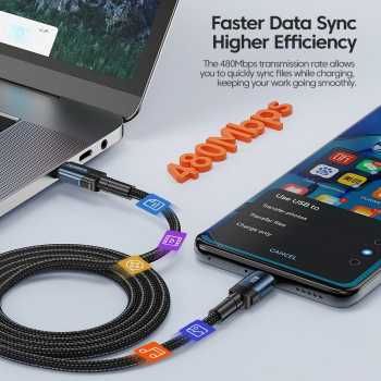Gambar produk Toocki Kabel Data Type C to Type C Fast Charging Braided 5A 100W 1M - TXCTT1-HY01