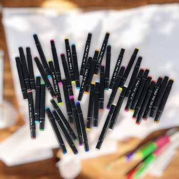 TOUCH Spidol Dual Side Fine Art Brush Art Marker Set 40 Warna - CY-006