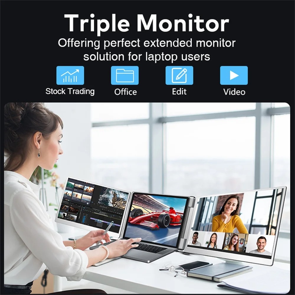 Gambar produk Rospider Portable Monitor Dual Screen Extender 14 Inch IPS FHD - HYX-B90D