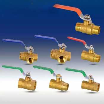 Gambar produk FMA Katup Bola Ball Valve Thread Connector Joint Copper Pipe 1/2 Inch Long Handle - DN15