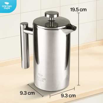 Gambar produk One Two Cups French Press Coffee Maker Pot Plunger Stainless Steel 800ml - FP1L
