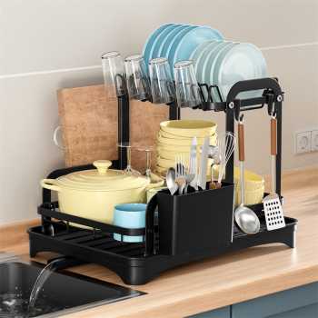Elemore Rak Piring Dapur Wastafel Carbon Steel Drying Storage Rack - E42