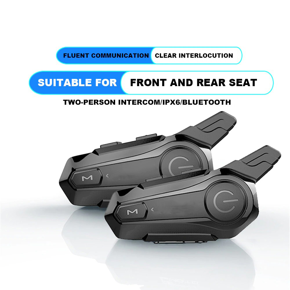 Gambar produk OTOHEROES Intercom Helm Bluetooth Headset 2 Riders Music IPX6 800mAh - X1 Plus