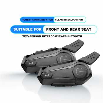 Gambar produk OTOHEROES Intercom Helm Bluetooth Headset 2 Riders Music IPX6 800mAh - X1 Plus