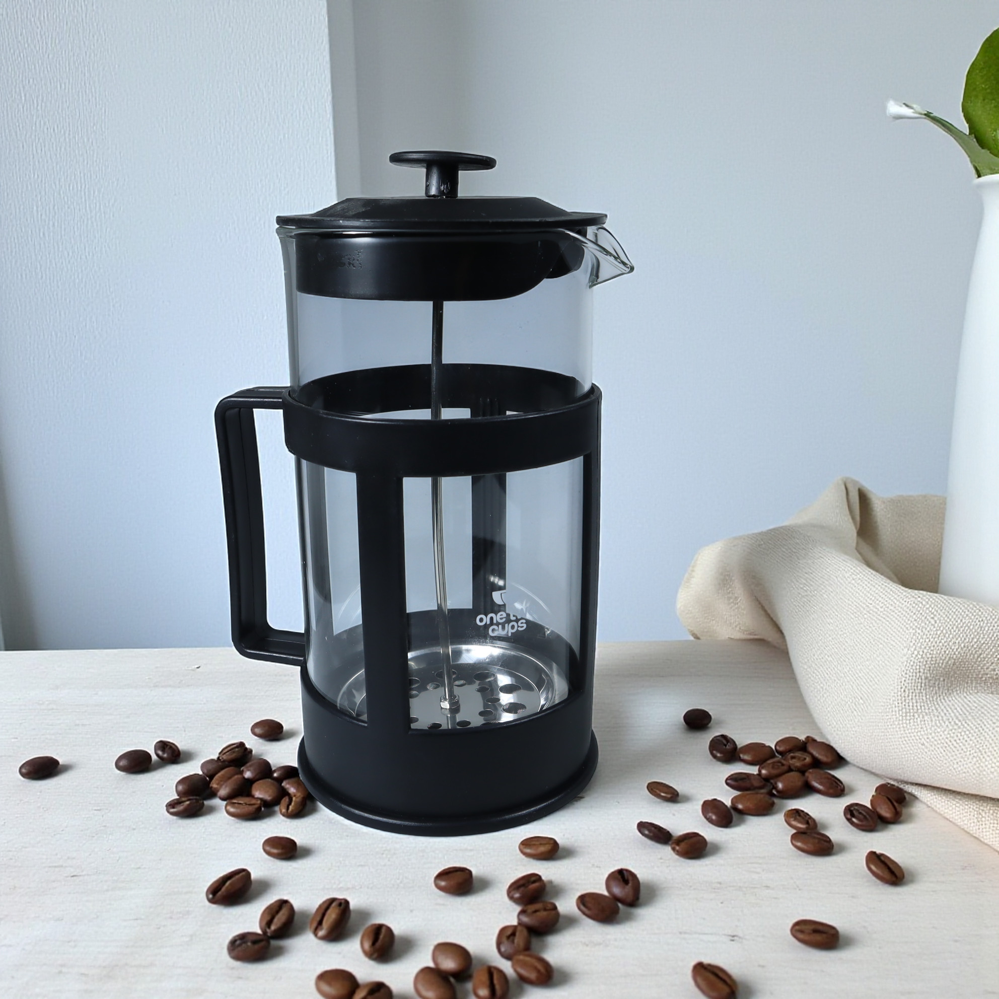 One Two Cups French Press Coffee Maker Pot Plunger Borosilicate 1L - FN35 Gambar produk One Two Cups French Press Coffee Maker Pot Plunger Borosilicate 1L - FN35