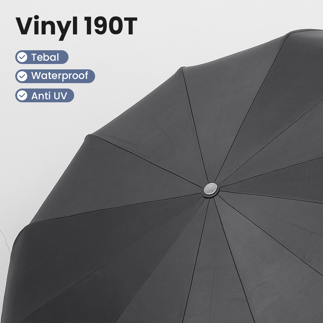 PARACHASE Payung Lipat Buka Tutup Otomatis Polos Windproof 12 Bone - PC001 Gambar produk PARACHASE Payung Lipat Buka Tutup Otomatis Polos Windproof 12 Bone - PC001