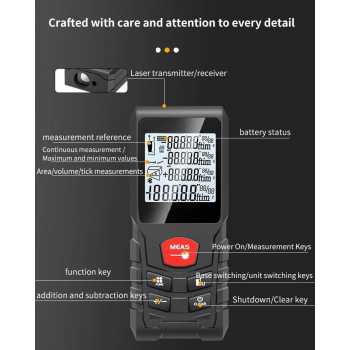 Gambar produk SNAKOL Pengukur Jarak Laser Range Finder Portable Waterproof 120M SK-120 - SK