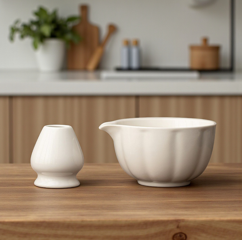 Gambar produk Dreambu Mangkuk Teh Set Chawan Chasen Stand Japanese Matcha Bowl 420ml