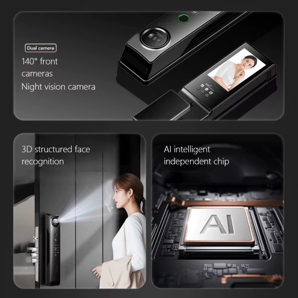 Gambar produk Joneytech Smart Door Lock Fingerprint Face Recognition Password TUYA - CS8/SX01
