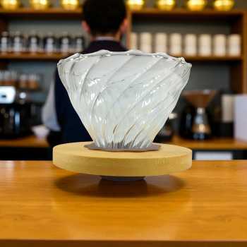 FMA Coffee Filter Penyaring Kopi V60 Bamboo Bracket 1-4 Cup - SD-8106