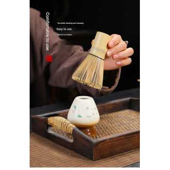 Gambar produk BeauOCS Matcha Set Chawan Chasen Stand Chashaku Ceramic 500ml 4 PCS - BS13