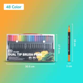Gambar produk Kolorowy Spidol Double Head Drawing Pen Fine Art Watercolor Set 48 Color - MKB