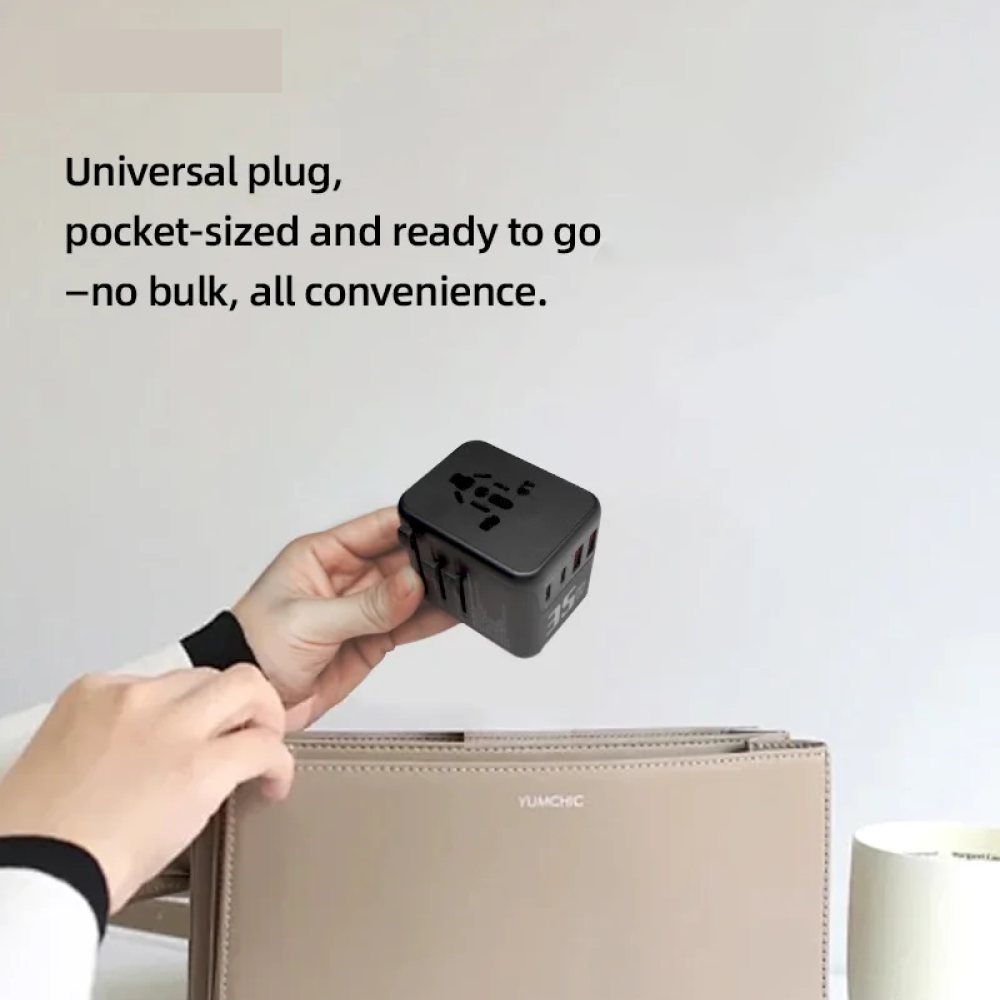 Gambar produk YuHome Universal Travel Adaptor Multi Port Type C UK EU USA GaN 35W - YH390