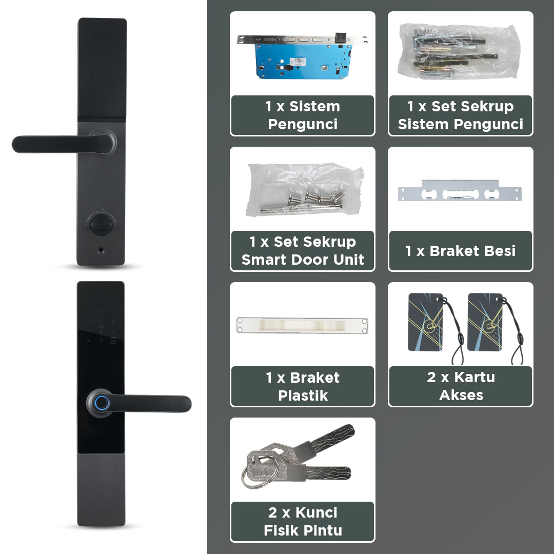 MAISUSTY Smart Door Lock Fingerprint Password Card RFID Alarm - G3F-N9 Gambar produk MAISUSTY Smart Door Lock Fingerprint Password Card RFID Alarm - G3F-N9