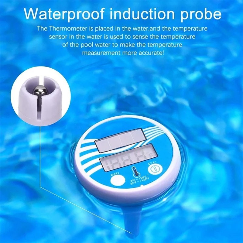 Gambar produk SKEIDO Termometer Kolam Renang Solar Panel Pool Floating Thermometer - SK-11
