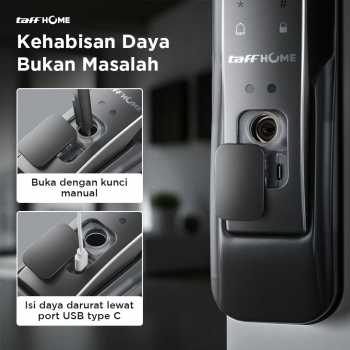 Gambar produk TaffHOME Smart Door Lock Fingerprint 3D Face Recognition Card Eques - A1