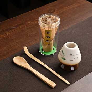KIANA Matcha Set Kit Chasen Whisk Stand Chashaku Spoon 4 PCS - NA-712