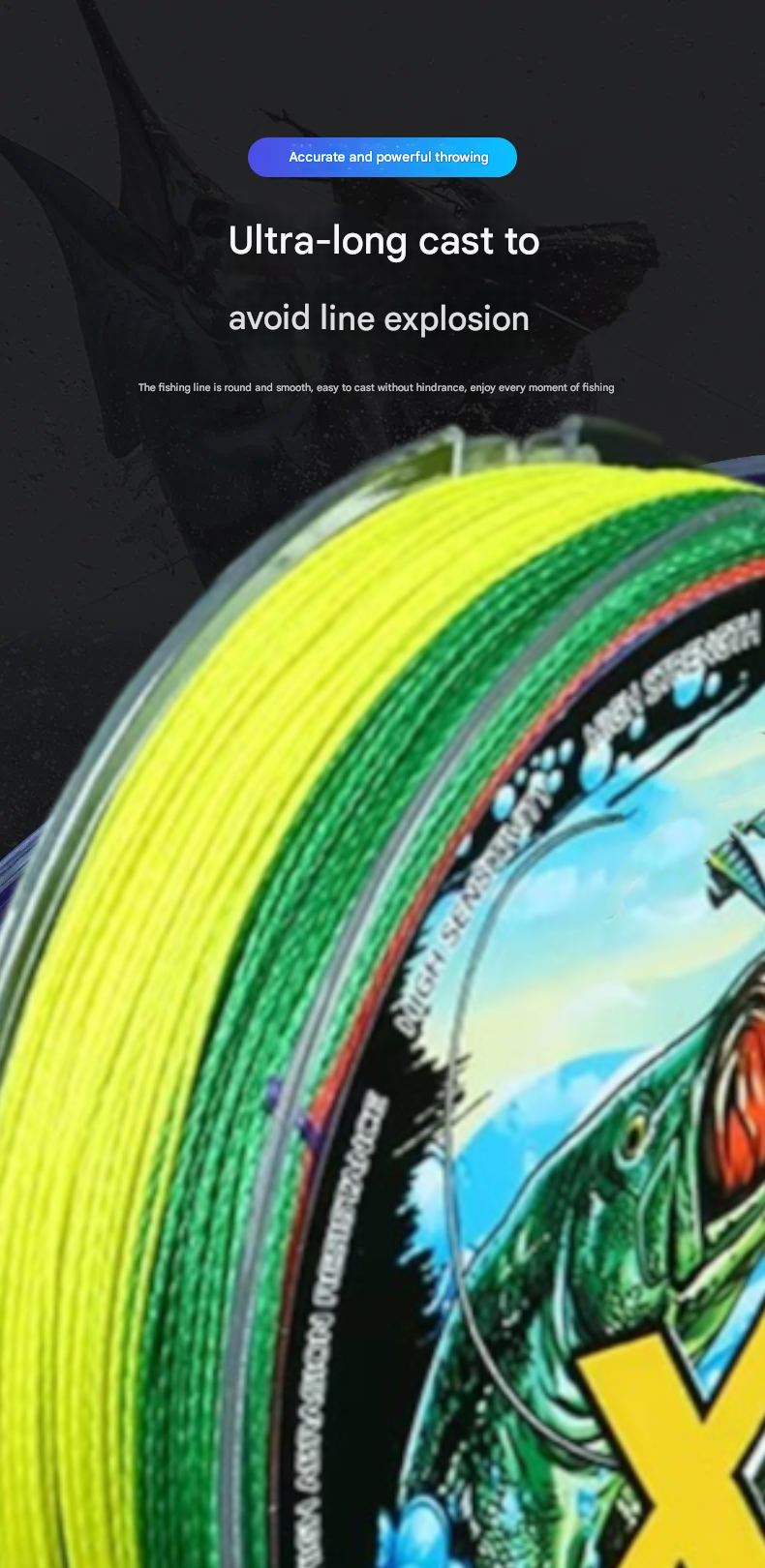 Gambar produk TaffSPORT Senar Pancing PE 4 Braided Strand Fishing Line 100M 8.0 - X4