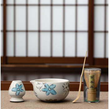 Gambar produk WONTIVE Matcha Set Chawan Chasen Stand Chashaku Ceramic 500ml 4 PCS - CZ6