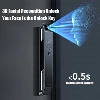 Gambar produk TaffHOME Smart Door Lock Fingerprint Face Recognition Password iCSee - B35J