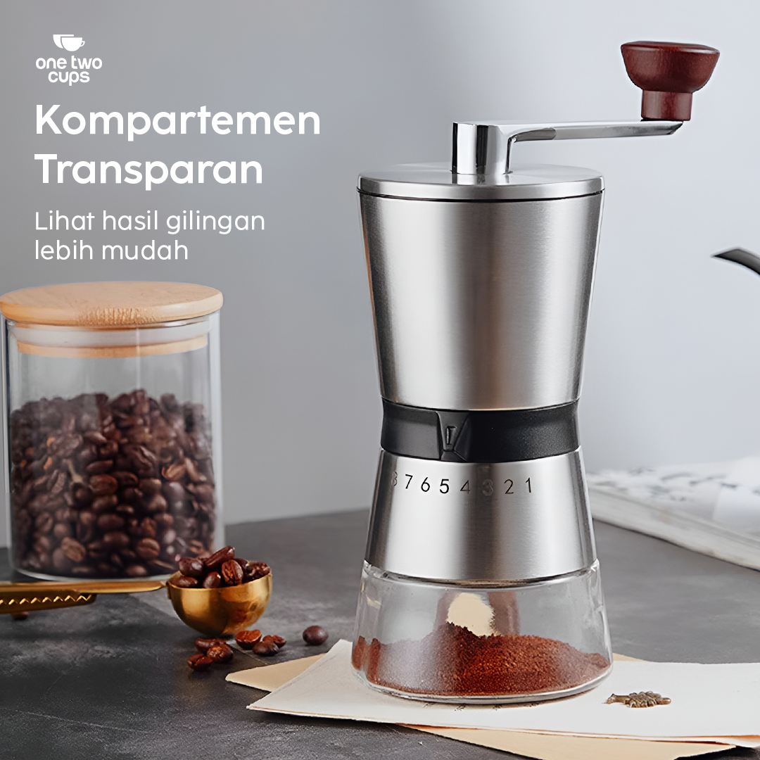 Gambar produk One Two Cups Alat Penggiling Kopi Manual Coffee Grinder 8 Gear - HY8