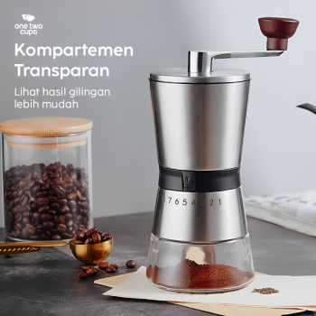 Gambar produk One Two Cups Alat Penggiling Kopi Manual Coffee Grinder 8 Gear - HY8