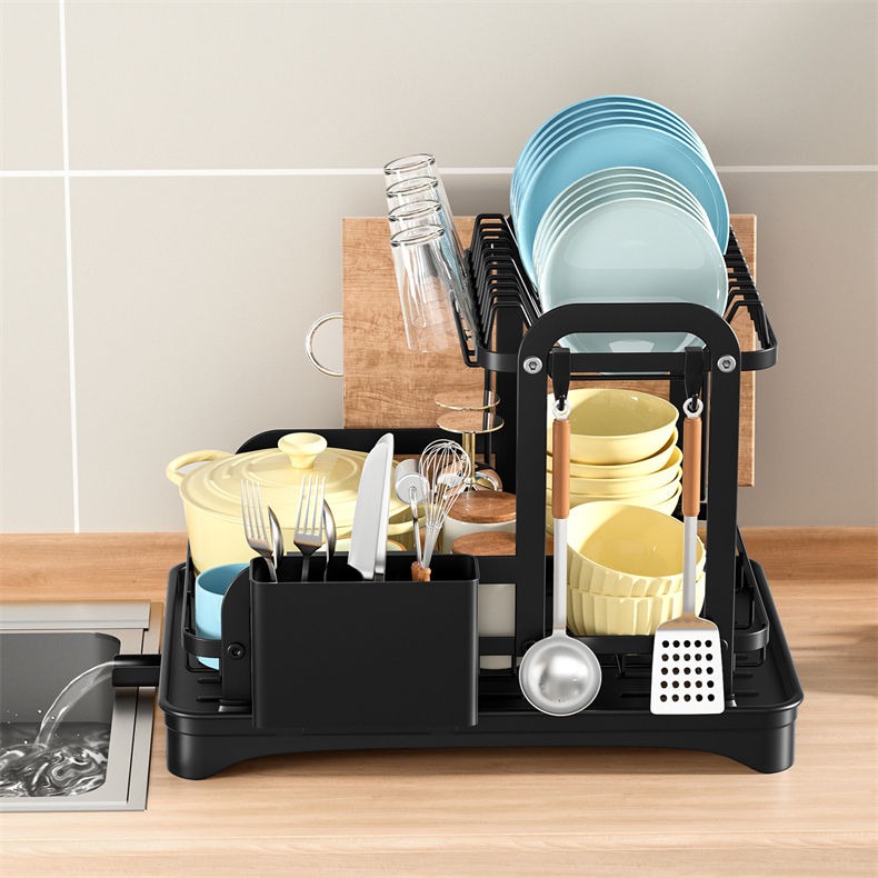 Gambar produk Elemore Rak Piring Dapur Wastafel Carbon Steel Drying Storage Rack - E42