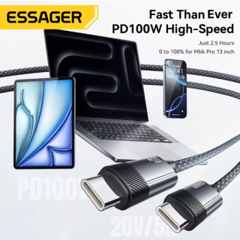 Gambar produk ESSAGER Kabel Data USB Type C Multifungsi Fast Charging 100W 1.5M - EX-X72