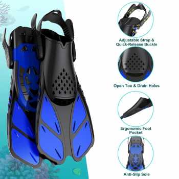 Gambar produk OSGOOD Snorkel Fins Adjustable Swimming Diving Flippers Open Heel L/XL - OS813