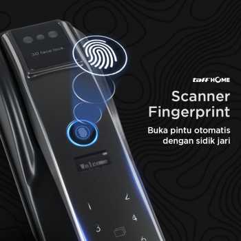 Gambar produk TaffHOME Smart Door Lock Fingerprint 3D Face Recognition Card Eques - A1