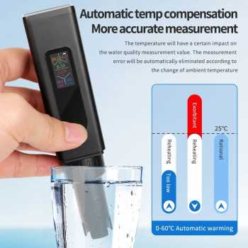 Gambar produk JUANJUAN Alat Ukur Kualitas Air Digital 5in1 PH EC TDS Meter Pen - J510