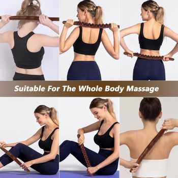 Gambar produk UOEO Alat Pijat Kayu Tongkat Massage Exercise Stick 31 Beads - U-31