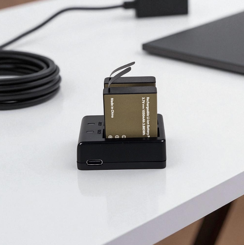 Gambar produk Charger Baterai 2 Slot with 2PCS Baterai for EKEN H9 H9R SJCAM - AX-SJ4000SC