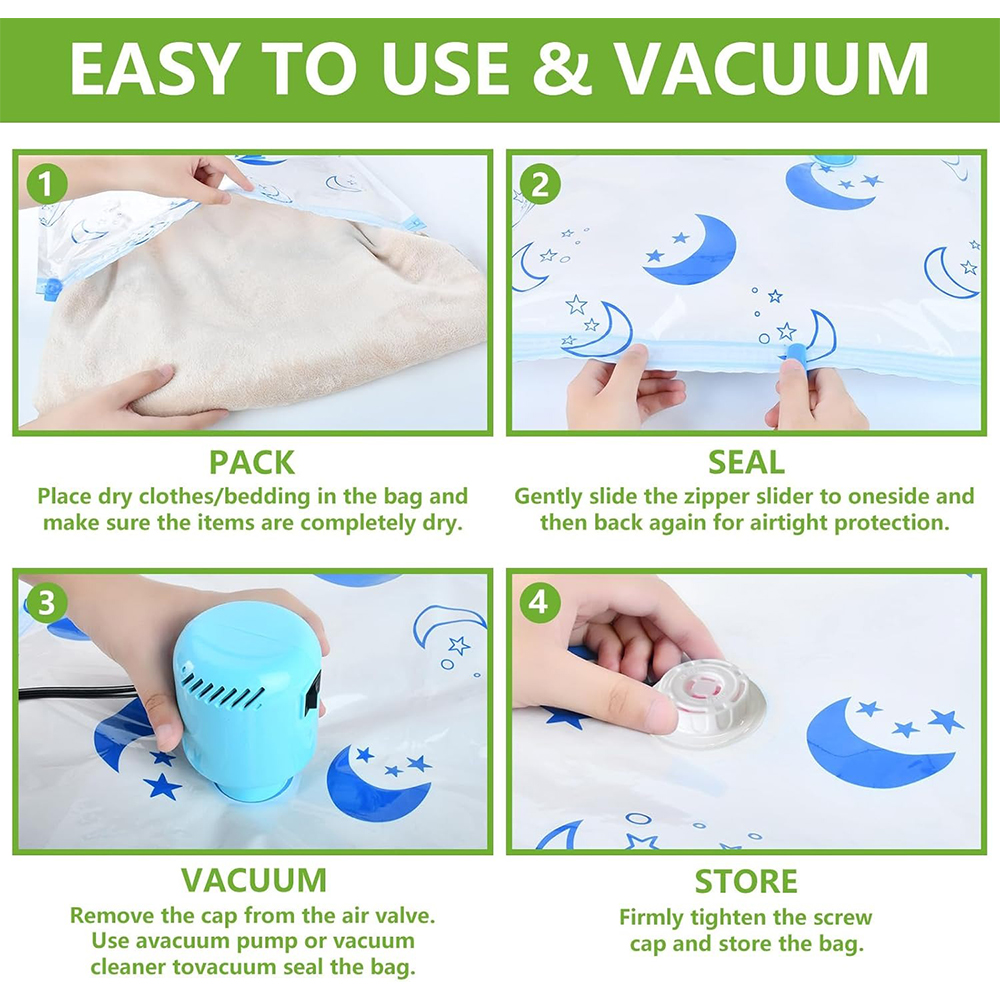 Gambar produk TRIPACK Kantong Plastik Vakum Pakaian Multifungsi Vacuum Bag 1 PCS 70x100cm - TMS-10