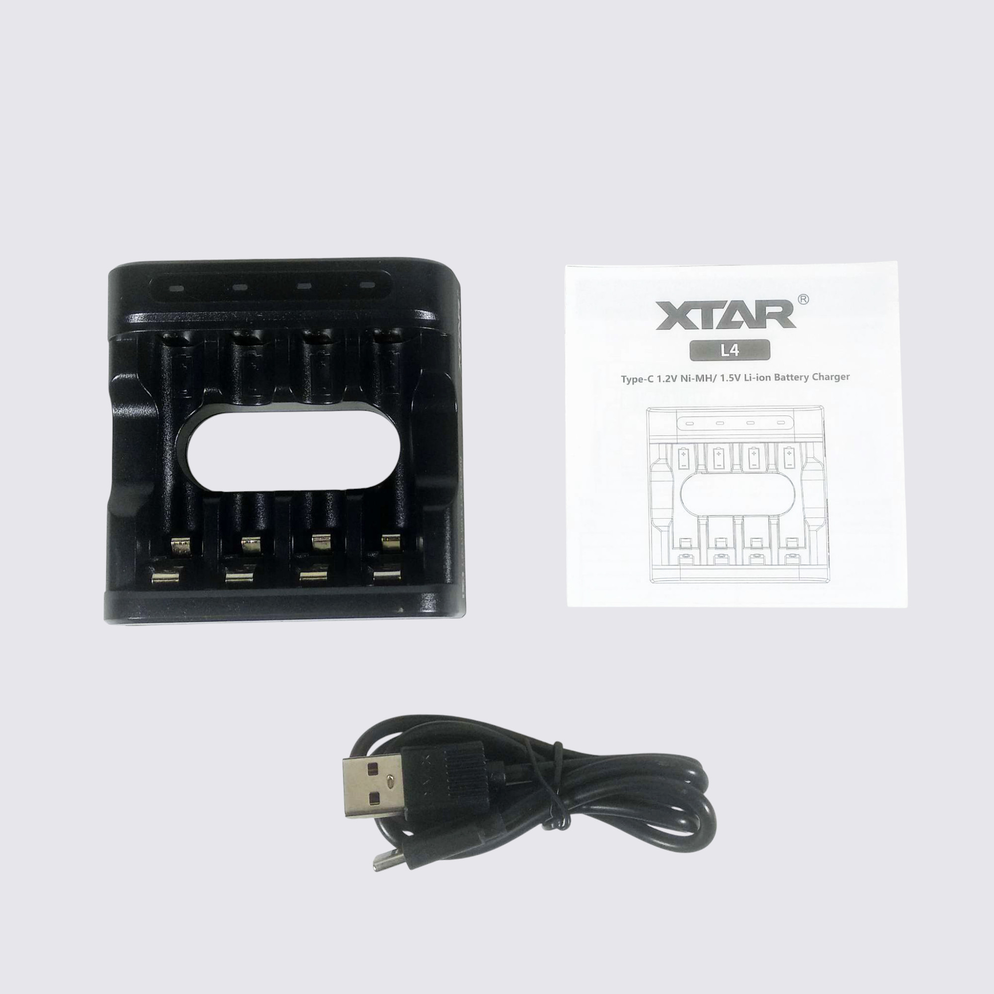 Gambar produk XTAR Charger Baterai 4 Slot AA AAA Li-Ion Ni-MH Fast Charging - L4