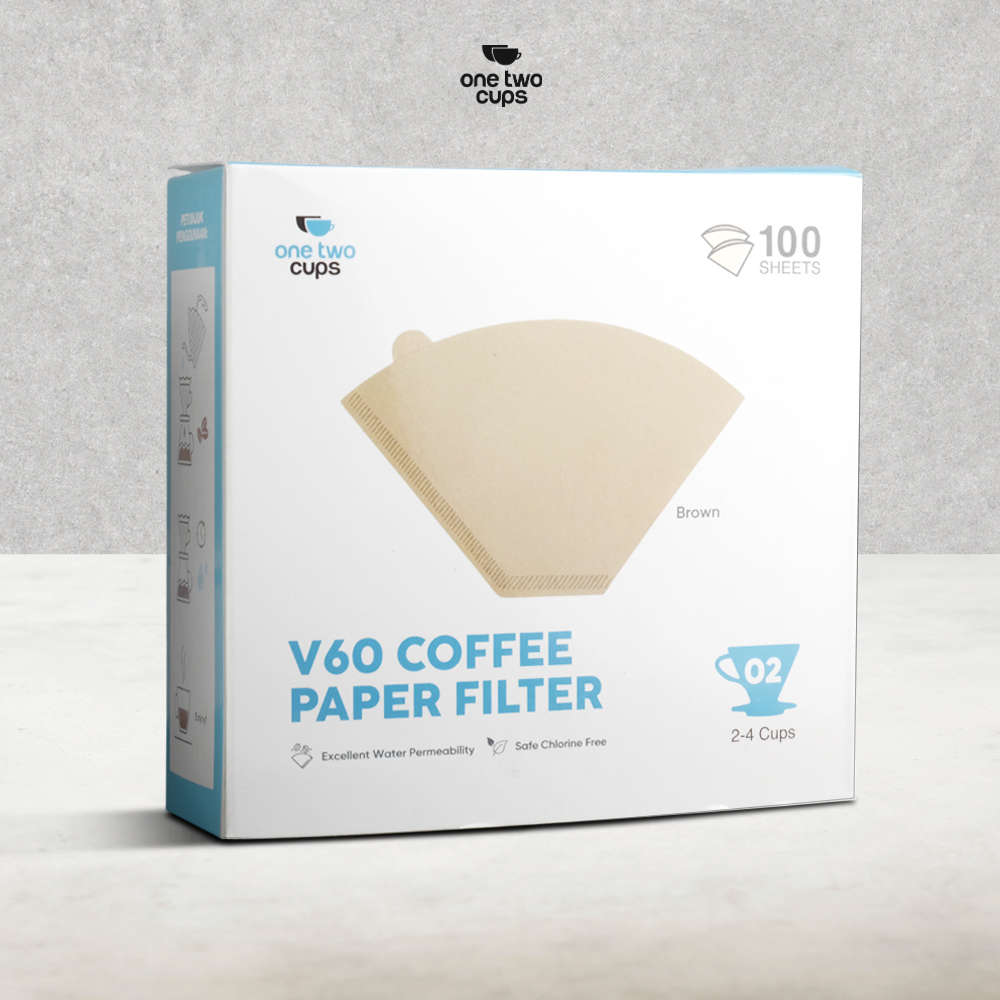 One Two Cups Kertas Saringan Kopi Filter Paper V60 2-4 Cups 100 PCS - U102 Gambar produk One Two Cups Kertas Saringan Kopi Filter Paper V60 2-4 Cups 100 PCS - U102