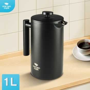 One Two Cups French Press Coffee Maker Pot Stainless Steel - FP1L