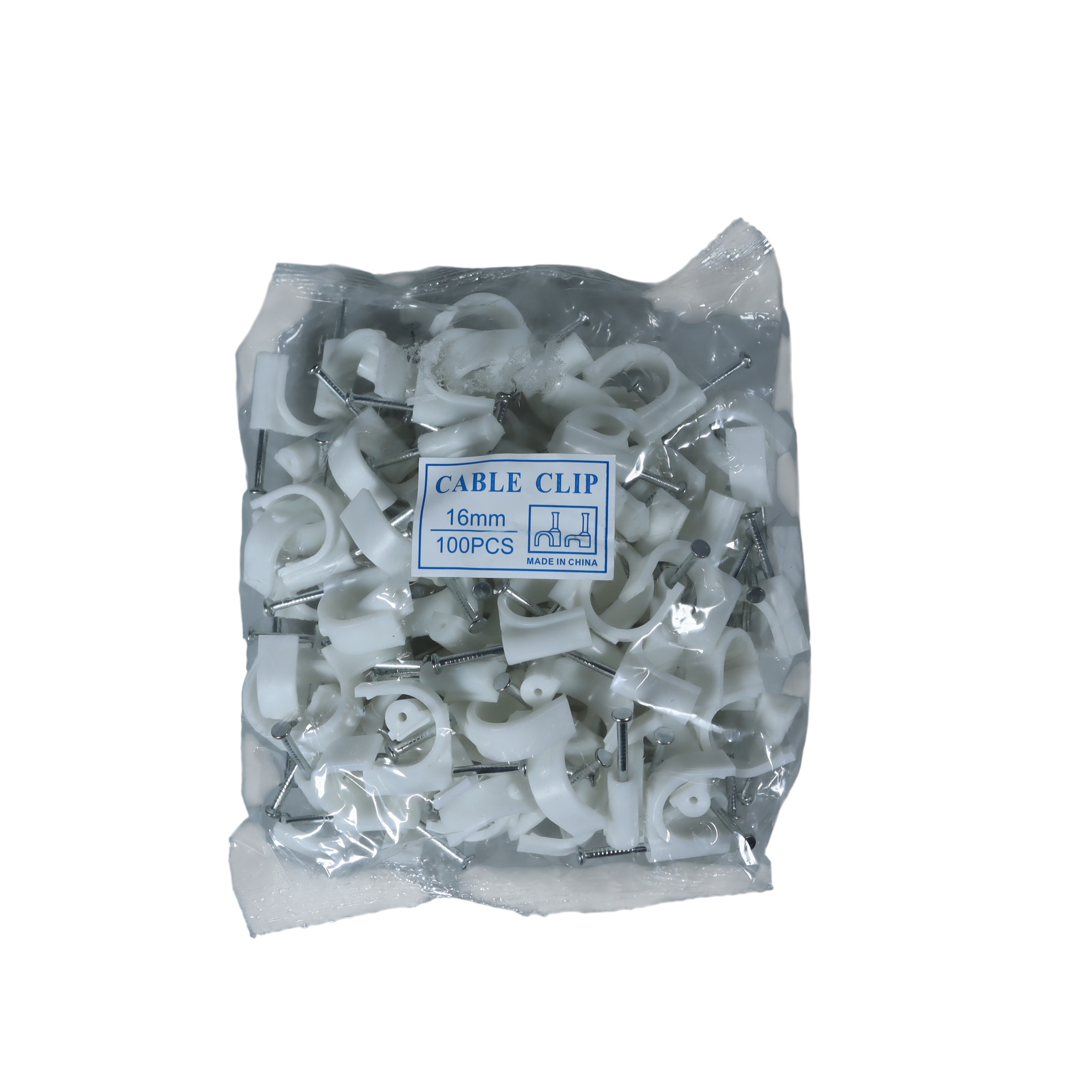 Gambar produk Taffware Klip Kabel Cable Clip Round Wire Management Electrical 100PCS 16mm - YQ801