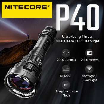 NITECORE Senter LED Flashlight Class 1 LEP 2000 Lumens 5500mAh IP68 - P40