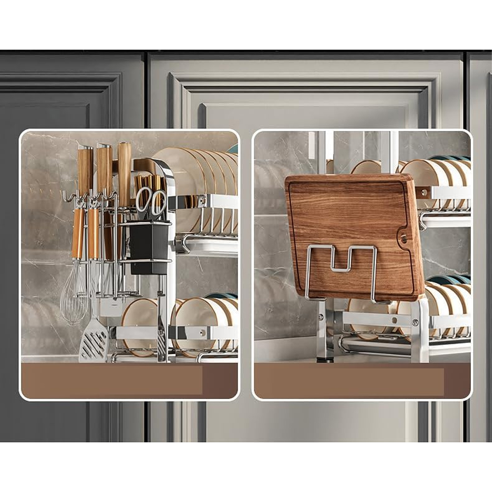 Gambar produk Treuy Rak Piring Dapur 2 Susun Stainless Steel 201 Drying Storage Rack - TR-201