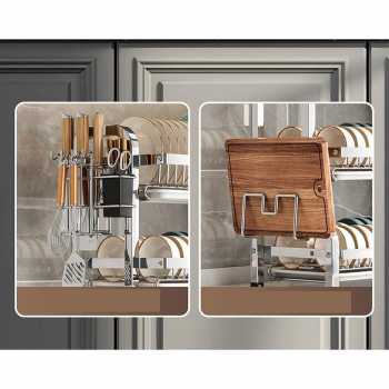 Gambar produk Treuy Rak Piring Dapur 2 Susun Stainless Steel 201 Drying Storage Rack - TR-201