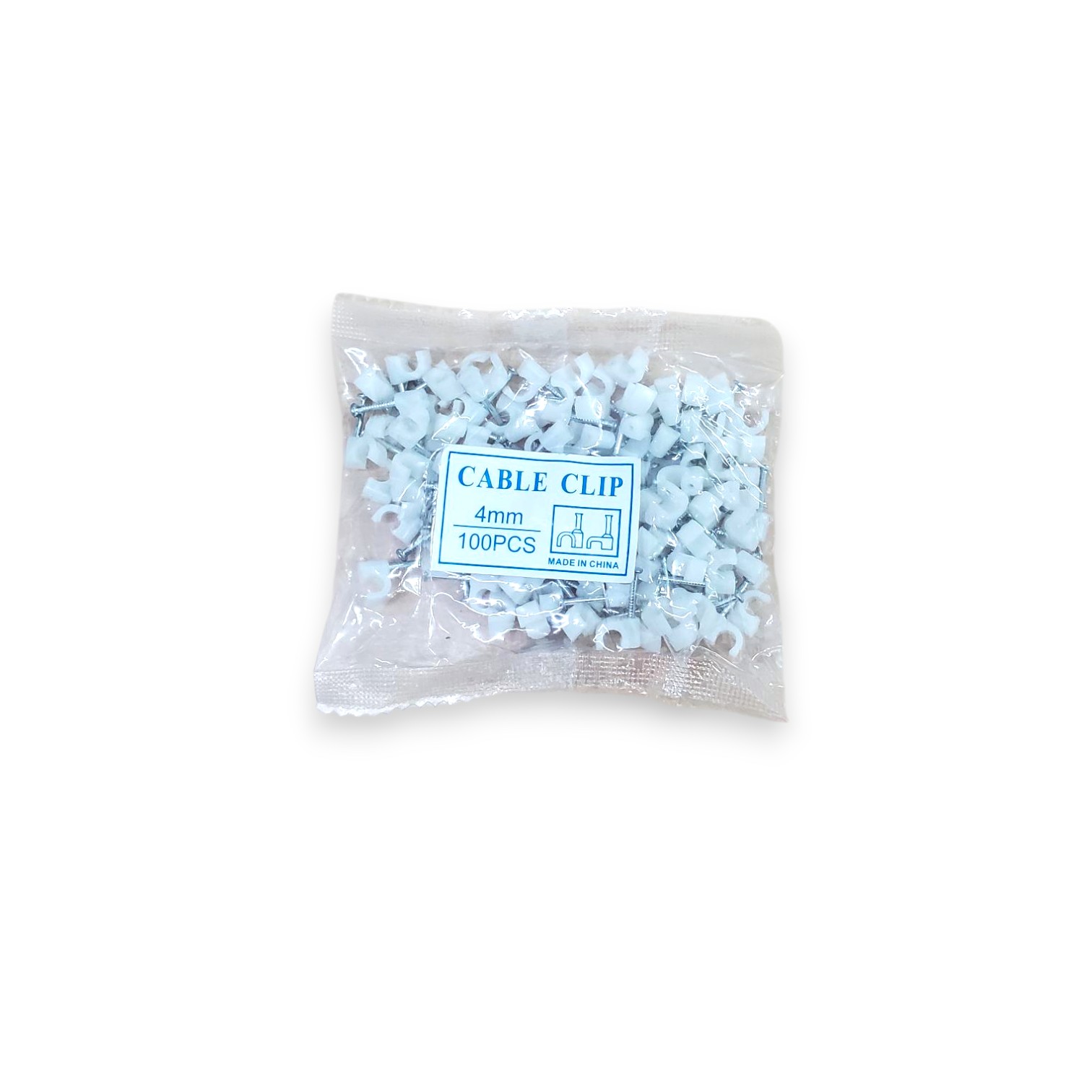 Gambar produk Taffware Klip Kabel Cable Clip Round Wire Management Electrical 100PCS 4mm - YQ801